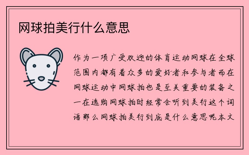 网球拍美行什么意思